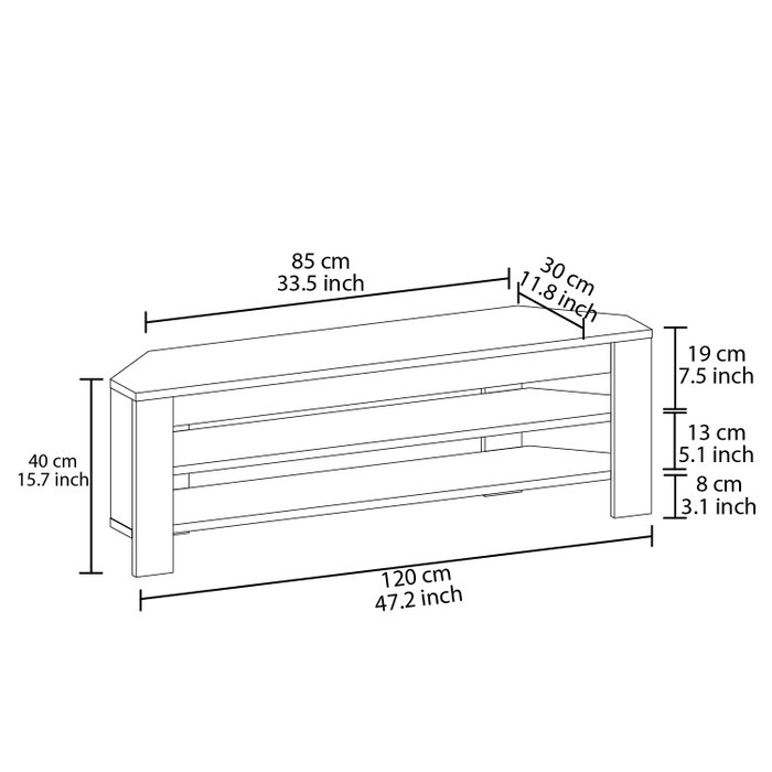 Hanah Home Soporte de TV Corner - Gris